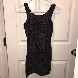 Black/gray Aztec fitted mini dress